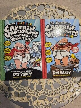 Lot of 2 Captain Underpants Books Hardcover